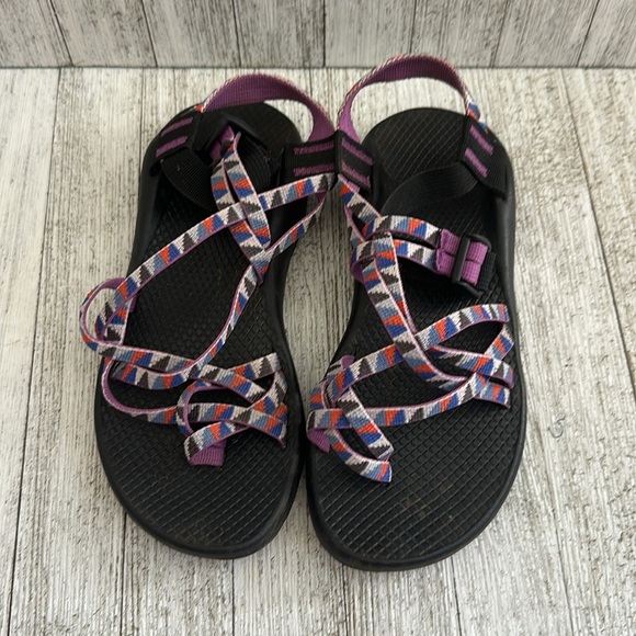 Chaco ZX2 Classic Sandal Women's Toe Loop Purple Geometric Print - Picture 4 of 8